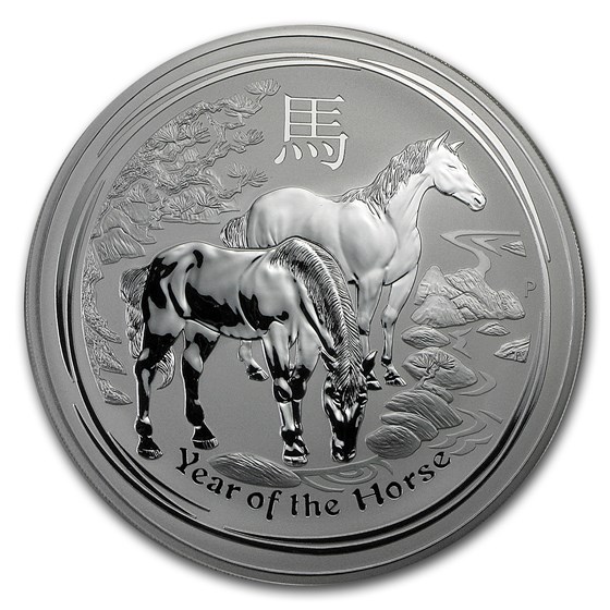 2014 Australia 1 kilo Silver Lunar Horse BU (SII) 2014 Australia 1 kilo Silver Lunar Horse BU (SII)